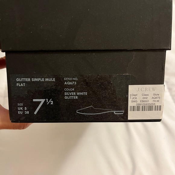 J. Crew Carolyn Glitter Mule Flats Size 7.5 - Picture 2 of 4
